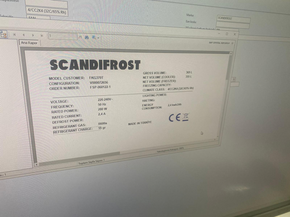 ����������� ���� SCANDIFROST  FKG 370T